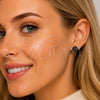 Arete Dormilona 02.344.0159.5 Rodio Laminado, Diseño de Flor, con Zirconia Cubica Negro, Pulido, Rodinado