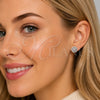 Arete Dormilona 02.344.0159.6 Rodio Laminado, Diseño de Flor, con Zirconia Cubica Blanca, Pulido, Rodinado