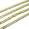 Gargantilla Basica 5.222.004.1.22 Oro Laminado, Diseño de Cubana, Pulido, Dos Tonos (Calibre 140, Grosor 05 MM, 22 Pulgadas de Largo)