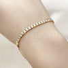 Pulsera Básica 04.297.0001.08 Oro Laminado, Diseño de Cubana, Diamantado, Dos Tonos (Grosor 04.2 MM, 8 Pulgadas de Largo)