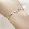 Pulsera Básica 04.297.0002.08 Oro Laminado, Diseño de Figaro, Diamantado, Dos Tonos (Grosor 03 MM, 8 Pulgadas de Largo)