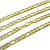 Gargantilla Elegante 04.297.0004.28 Oro Laminado, Diseño de Figaro, Diamantado, Dos Tonos (Grosor 07.1 MM, 28 Pulgadas de Largo)