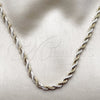 Gargantilla Basica 5.222.034.2.22 Oro Laminado, Diseño de Rope, Pulido, Dos Tonos (Grosor 04 MM, 22 Pulgadas de Largo)