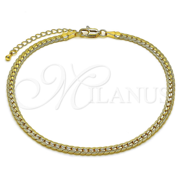 Tobillera Básica 04.319.0016.10 Oro Laminado, Pulido, Tono Dorado (Grosor 04.1 MM, 10 Pulgadas de Largo)