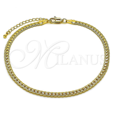 Tobillera Básica 04.319.0016.10 Oro Laminado, Pulido, Tono Dorado (Grosor 04.1 MM, 10 Pulgadas de Largo)