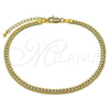 Tobillera Básica 04.319.0016.10 Oro Laminado, Pulido, Tono Dorado (Grosor 04.1 MM, 10 Pulgadas de Largo)