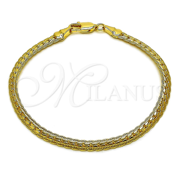 Pulsera Básica 04.319.0016.07 Oro Laminado, Pulido, Tono Dorado (Calibre 100, Grosor 04.1 MM, 8 Pulgadas de Largo)