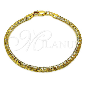 Pulsera Básica 04.319.0016.07 Oro Laminado, Pulido, Tono Dorado (Calibre 100, Grosor 04.1 MM, 8 Pulgadas de Largo)