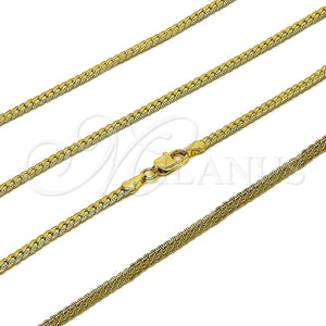 Gargantilla Basica 04.213.0294.22 Oro Laminado, Diamantado, Tono Dorado (Calibre 0.80, Grosor 03 MM, 22 Pulgadas de Largo)