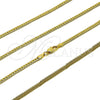 Gargantilla Basica 04.213.0294.22 Oro Laminado, Diamantado, Tono Dorado (Calibre 0.80, Grosor 03 MM, 22 Pulgadas de Largo)