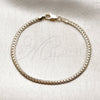 Pulsera Básica 04.213.0294.07 Oro Laminado, Pulido, Tono Dorado (Calibre 0.80, Grosor 03 MM, 8 Pulgadas de Largo)