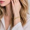 Pulsera Básica 04.213.0356.07 Oro Laminado, Diseño de Cubana Concava, Pulido, Tono Dorado (Calibre 120, Grosor 04.7 MM, 8 Pulgadas de Largo)
