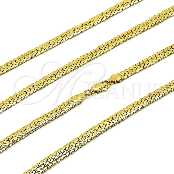 Gargantilla Basica 04.319.0017.22 Oro Laminado, Pulido, Tono Dorado (Calibre 100, Grosor 05.5 MM, 22 Pulgadas de Largo)