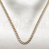 Gargantilla Basica 04.319.0019.22 Oro Laminado, Diseño de Miami Cubana, Pulido, Tono Dorado (Calibre 120, Grosor 04.3 MM, 22 Pulgadas de Largo)