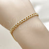 Pulsera Básica 04.319.0019.07 Oro Laminado, Diseño de Miami Cubana, Pulido, Tono Dorado (Calibre 120, Grosor 04.3 MM, 8 Pulgadas de Largo)