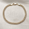 Pulsera Básica 04.319.0019.07 Oro Laminado, Diseño de Miami Cubana, Pulido, Tono Dorado (Calibre 120, Grosor 04.3 MM, 8 Pulgadas de Largo)