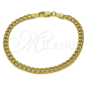 Pulsera Básica 04.319.0019.07 Oro Laminado, Diseño de Miami Cubana, Pulido, Tono Dorado (Calibre 120, Grosor 04.3 MM, 8 Pulgadas de Largo)