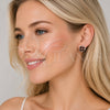 Arete Dormilona 02.260.0039 Rodio Laminado, Diseño de Trébol de Cuatro Hojas, con Zirconia Cubica Negro, Pulido, Rodinado