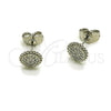 Arete Dormilona 02.260.0046 Rodio Laminado, con Micro Pave Blanca, Pulido, Rodinado