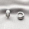 Argolla Huggie 02.260.0061.14 Rodio Laminado, con Micro Pave Blanca, Pulido, Rodinado