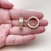 Argolla Huggie 02.267.0094.20 Oro Laminado, Diseño de Baguette, con Zirconia Cubica Blanca, Pulido, Tono Dorado
