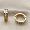 Argolla Huggie 02.267.0094.20 Oro Laminado, Diseño de Baguette, con Zirconia Cubica Blanca, Pulido, Tono Dorado