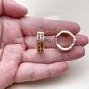 Argolla Huggie 02.267.0094.1.20 Oro Laminado, Diseño de Baguette, con Zirconia Cubica Granate, Pulido, Tono Dorado