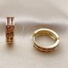 Argolla Huggie 02.267.0094.1.20 Oro Laminado, Diseño de Baguette, con Zirconia Cubica Granate, Pulido, Tono Dorado