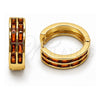 Argolla Huggie 02.267.0094.1.20 Oro Laminado, Diseño de Baguette, con Zirconia Cubica Granate, Pulido, Tono Dorado