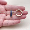 Argolla Huggie 02.267.0094.3.20 Oro Laminado, Diseño de Baguette, con Zirconia Cubica Zafiro Azul, Pulido, Tono Dorado