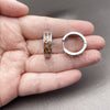 Argolla Huggie 02.267.0094.7.20 Rodio Laminado, Diseño de Baguette, con Zirconia Cubica Granate, Pulido, Rodinado