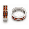 Argolla Huggie 02.267.0094.7.20 Oro Laminado Blanco, Diseño de Baguette, con Zirconia Cubica Granate, Pulido, Rodinado