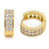 Argolla Huggie 02.267.0095.18 Oro Laminado, con Zirconia Cubica Blanca, Pulido, Tono Dorado