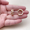 Argolla Huggie 02.267.0095.1.18 Oro Laminado, con Zirconia Cubica Granate y Blanca, Pulido, Tono Dorado