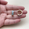 Argolla Huggie 02.267.0095.3.18 Oro Laminado, con Zirconia Cubica Turquoise y Blanca, Pulido, Tono Dorado