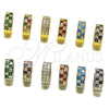 Argolla Huggie 02.267.0095.3.18 Oro Laminado, con Zirconia Cubica Turquoise y Blanca, Pulido, Tono Dorado
