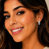 Argolla Huggie 02.267.0095.6.18 Rodio Laminado, con Zirconia Cubica Blanca, Pulido, Rodinado