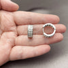 Argolla Huggie 02.267.0095.6.18 Rodio Laminado, con Zirconia Cubica Blanca, Pulido, Rodinado