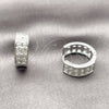 Argolla Huggie 02.267.0095.6.18 Rodio Laminado, con Zirconia Cubica Blanca, Pulido, Rodinado