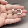 Argolla Huggie 02.267.0095.7.18 Rodio Laminado, con Zirconia Cubica Granate y Blanca, Pulido, Rodinado