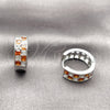 Argolla Huggie 02.267.0095.7.18 Rodio Laminado, con Zirconia Cubica Granate y Blanca, Pulido, Rodinado