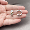 Argolla Huggie 02.267.0095.11.18 Rodio Laminado, con Zirconia Cubica Multicolor, Pulido, Rodinado