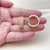 Argolla Huggie 02.267.0096.25 Oro Laminado, Diseño de Cluster, con Zirconia Cubica Blanca, Pulido, Tono Dorado