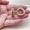 Argolla Huggie 02.267.0096.1.25 Oro Laminado, Diseño de Cluster, con Zirconia Cubica Granate y Blanca, Pulido, Tono Dorado