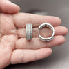 Argolla Huggie 02.267.0096.6.25 Rodio Laminado, Diseño de Cluster, con Zirconia Cubica Blanca, Pulido, Rodinado