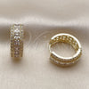 Argolla Huggie 02.267.0097.20 Oro Laminado, Diseño de Cluster, con Zirconia Cubica Blanca, Pulido, Tono Dorado