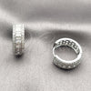 Argolla Huggie 02.267.0097.6.20 Rodio Laminado, Diseño de Cluster, con Zirconia Cubica Blanca, Pulido, Rodinado