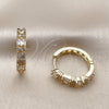 Argolla Huggie 02.267.0098.22 Oro Laminado, Diseño de Baguette, con Zirconia Cubica Blanca, Pulido, Tono Dorado