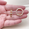 Argolla Huggie 02.267.0098.1.22 Oro Laminado, Diseño de Baguette, con Zirconia Cubica Granate y Blanca, Pulido, Tono Dorado