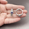 Argolla Huggie 02.267.0099.8.25 Rodio Laminado, Diseño de Cluster, con Zirconia Cubica Amatista y Micro Pave Blanca, Pulido, Rodinado